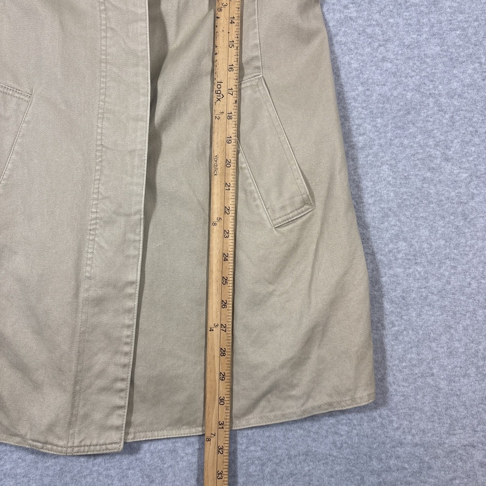 Vintage GAP Trench Coat Womens Sz M Beige Business Preppy Button - Picture 5 of 8